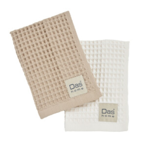 DAS HOME Σετ 2τμχ Ποτηρόπανα 40x60 σε Μπεζ και Εκρου Χρώμα 527040600800 - Image 2