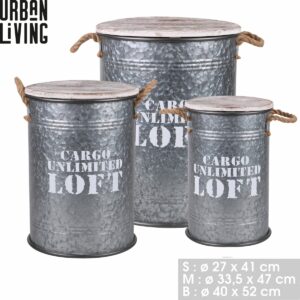 Σετ Μεταλλικά Κουτιά Αποθήκευσης 3 τμχ. 27x41 cm / 33