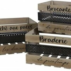 Σετ Ξύλινα Διακοσμητικά Τελάρα με Μεταλλική Λεπτομέρεια 3 τμχ. Urban Living 53263 - Image 2