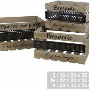 Σετ Ξύλινα Διακοσμητικά Τελάρα με Μεταλλική Λεπτομέρεια 3 τμχ. Urban Living 53263 - Image 3