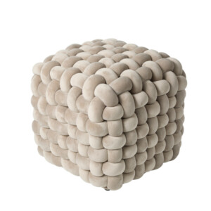 DAS HOME Διακοσμητικό Πουφ 43x43x40 σε Μπεζ απόχρωση 533743432274