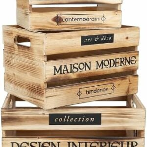 Διακοσμητικά Ξύλινα Τελάρα 3τμχ. 26x18x18 / 32x24x20 / 38x30x22 cm Urban living 53410