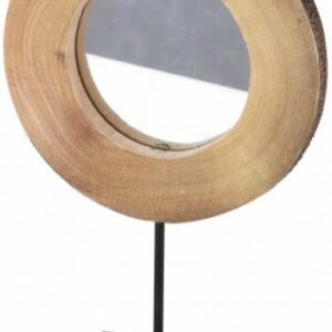 Επιτραπέζιος Καθρέφτης με Ξύλο και Μεταλλική Βάση 19 cm Natural Living 53602