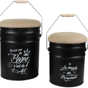 Σετ Μεταλλικά Κουτιά Αποθήκευσης 2 τεμάχια 31cm(Υ) και 40 cm(Υ) Urban Living 54080