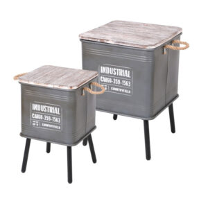 Σετ Μεταλλικά Βοηθητικά Τραπεζάκια 41 x 41 x 59 cm 2 τμχ Urban Living 54105 - Image 2