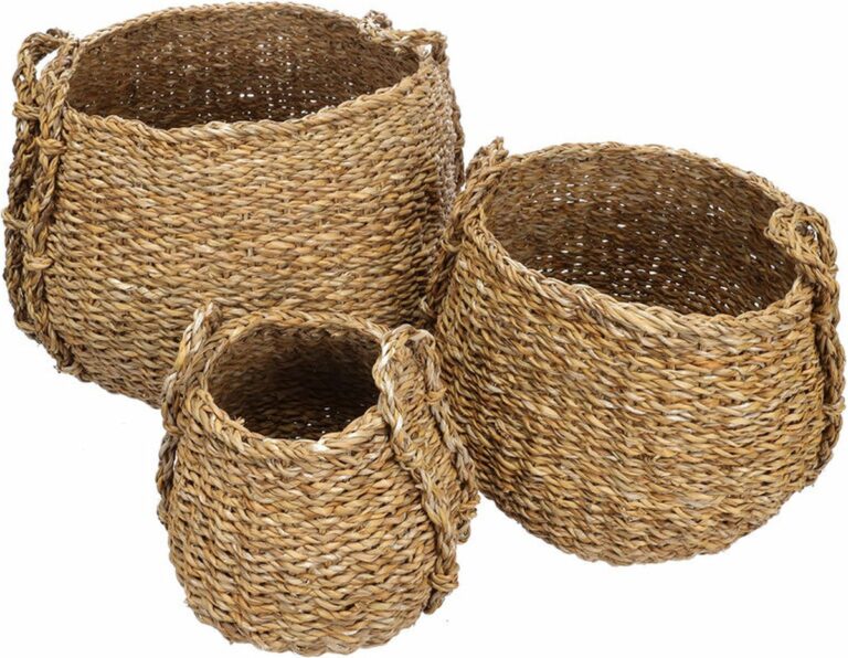 Σετ Ψάθινα Καλάθια 3 τμχ. 43x29cm / 30x23cm / 21x19 cm Natural Living 54625 - Image 2