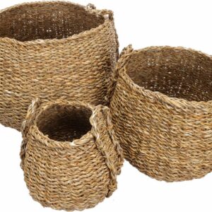 Σετ Ψάθινα Καλάθια 3 τμχ. 43x29cm / 30x23cm / 21x19 cm Natural Living 54625
