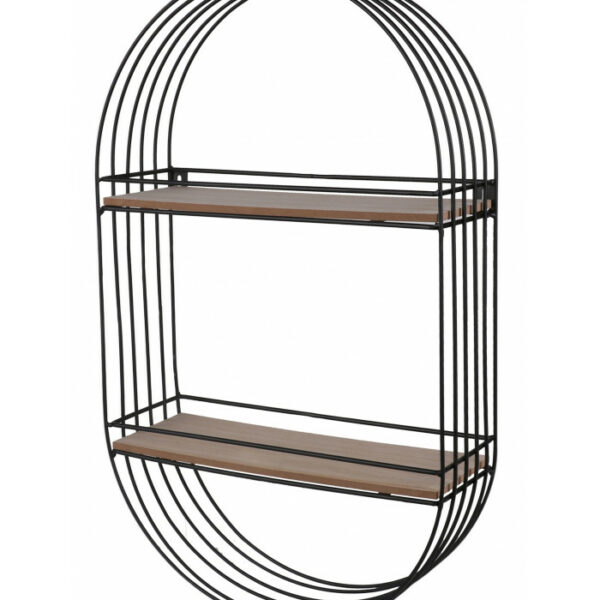 Επιτοίχια Μεταλλική Ραφιέρα με 2 Ξύλινα Ράφια 30