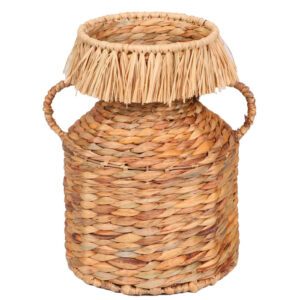 Ψάθινο Διακοσμητικό Καλάθι με Κρόσσια 22x22x30cm Natural Living 55396 - Image 2