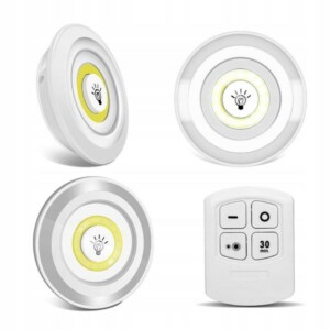 Verk Group Ασύρματος LED Φωτισμός COB 3 τεμαχίων με Τηλεχειριστήριο και Αυτοκόλλητη Τοποθέτηση 5907451317563