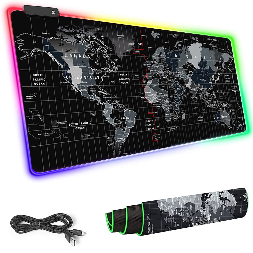 Gaming Mouse Pad XXXL με Φωτισμό LED και Παγκόσμιο Χάρτη 90 x 40 x 0