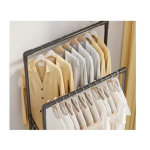 Πλαστική Τροχήλατη Κρεμάστρα Δαπέδου με 2 Ράγες και 2 Ράφια 60 x 33 x 169 cm Verk Group 5907451358924 - Image 4