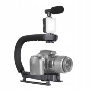 Vlogging Kit - Πλήρες Σετ Δημιουργίας Περιεχομένου Τρίποδο ,Λάμπα LED , Μικρόφωνο και Τηλεχειριστήριο   5907451365052 Verk Group - Image 4