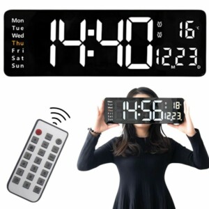 Ψηφιακό Ηλεκτρονικό LED Ρολόι Τοίχου με Θερμοκρασία