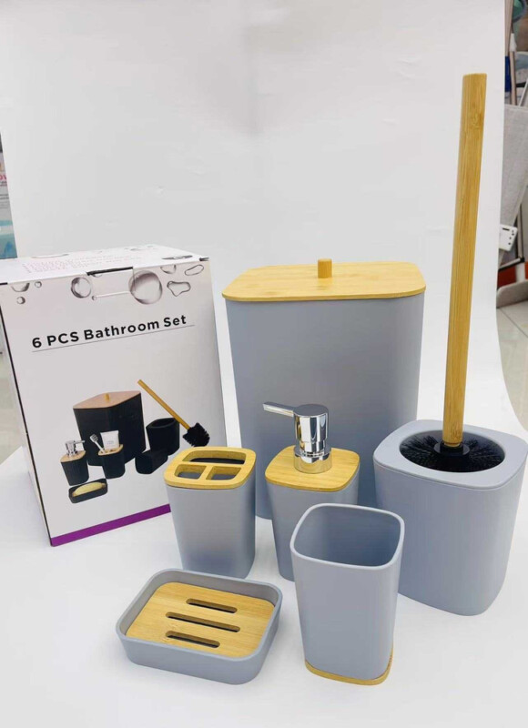 Verk Group Σετ Μπάνιου 6 Τεμαχίων 6628 με Ξύλινες Λεπτομέρειες Verk Group Σετ Μπάνιου 6 Τεμαχίων 6628 με Ξύλινες Λεπτομέρειες