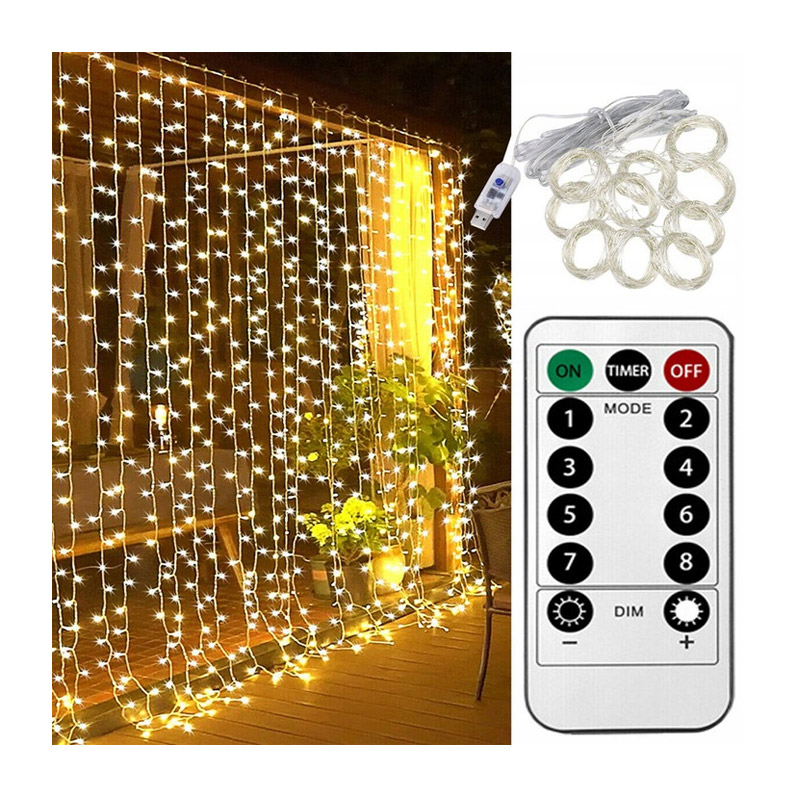 Κουρτίνα 3 x 3 m με 300 Λαμπάκια LED Θερμό Λευκό 5V SPM 5908222224257 Κουρτίνα 3 x 3 m με 300 Λαμπάκια LED Θερμό Λευκό 5V SPM 5908222224257