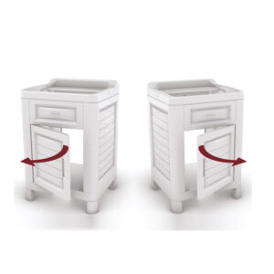 Πλαστικό Ντουλάπι με Νιπτήρα 60 x 51 x 89 cm Χρώματος Λευκό Artu Bama 60000 - Image 2