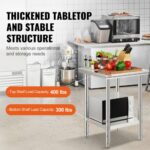 Τραπέζι Εργασίας VEVOR 60x60x80cm Ανοξείδωτο με Ράφι για Επαγγελματική Κουζίνα  60X60X80CFGZTTZT1V0 - Image 3