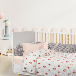 DAS KIDS Κουβέρτα Μουσελίνα Κούνιας RELAX Κόκκινη & Λευκή 620515006621 - Image 2