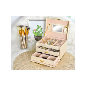 Κοσμηματοθήκη - Μπιζουτιέρα 17.5 x 13.8 x 13.5 cm Χρώματος Μπεζ SPM 6347 - Image 5