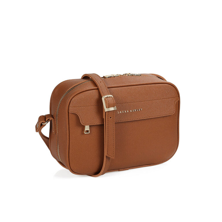 Γυναικεία Τσάντα με Διπλό Φερμουάρ Χρώματος Καφέ Laura Ashley Furley 651LAS0824