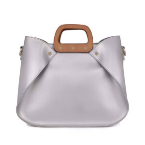 Γυναικεία Τσάντα Ώμου με Ξύλινες Λαβές Χρώματος Ασημί Laura Ashley Melville 651LAS1532 - Image 3