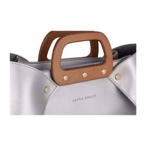 Γυναικεία Τσάντα Ώμου με Ξύλινες Λαβές Χρώματος Ασημί Laura Ashley Melville 651LAS1532 - Image 5