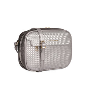 Γυναικεία Τσάντα με Διπλό Φερμουάρ Χρώματος Ασημί Pyramid Laura Ashley Furley 651LAS1589 - Image 2