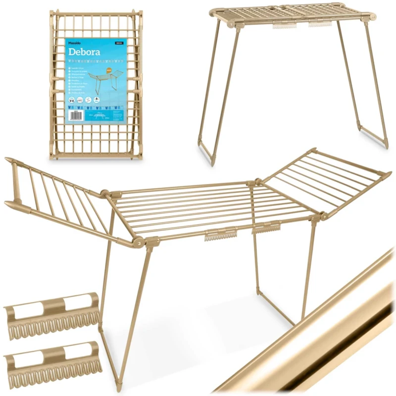 Massido Πτυσσόμενη απλώστρα ρούχων Debora χρυσή 19 μ. 688302