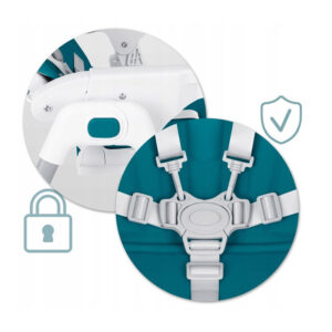 Παιδικό Κάθισμα Φαγητού 3 σε 1 με Μεταλλικό Σκελετό Χρώματος Πετρόλ Nukido Tulo - Image 2