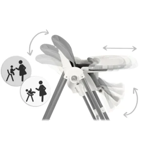 Αναδιπλούμενο Καρεκλάκι Φαγητού 3 σε 1 με Μεταλλικό Σκελετό & Υφασμάτινο Κάθισμα Γκρι 700801 Nukido - Image 4