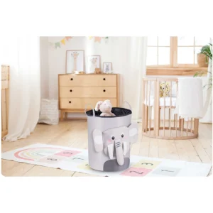 Παιδικό Καλάθι Αποθήκευσης 34 x 54cm Γκρι Ελεφαντάκι 740228 Nukido - Image 5