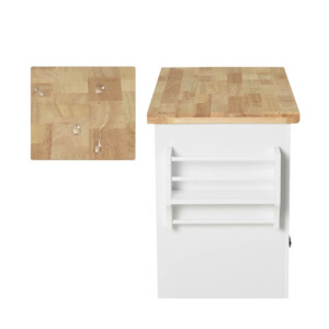 Τροχήλατο Έπιπλο Κουζίνας με 2 Ντουλάπια και 2 Συρτάρια 111 x 44.5 x 82.5 cm HOMCOM 801-161WT - Image 2