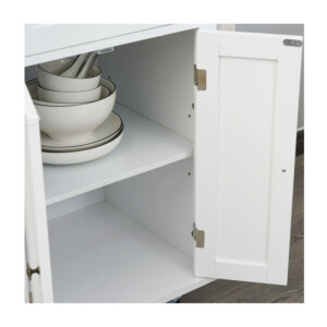 Τροχήλατο Έπιπλο Κουζίνας με 2 Ντουλάπια και 2 Συρτάρια 111 x 44.5 x 82.5 cm HOMCOM 801-161WT - Image 3