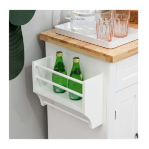 Τροχήλατο Έπιπλο Κουζίνας με 2 Ντουλάπια και 2 Συρτάρια 111 x 44.5 x 82.5 cm HOMCOM 801-161WT - Image 4