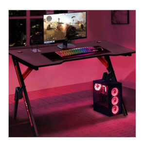 Μεταλλικό Γραφείο Gaming με Ξύλινη Επιφάνεια 120 x 60 x 73 cm Bakaji 8055205795376 - Image 4