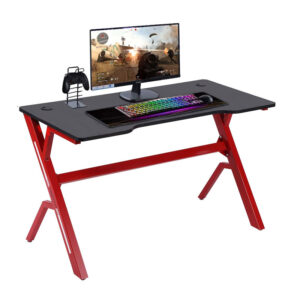 Μεταλλικό Γραφείο Gaming με Ξύλινη Επιφάνεια 120 x 60 x 73 cm Bakaji 8055205795390 - Image 3