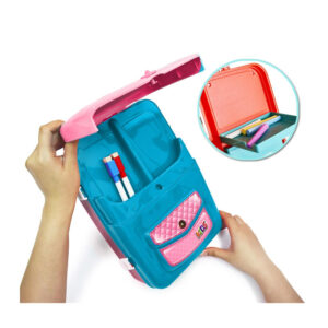 Παιδικό Σακίδιο Πλάτης με Μαγνητικό Μαυροπίνακα Διπλής Όψεως Χρώματος Ροζ Bakaji 8057711880249 - Image 3