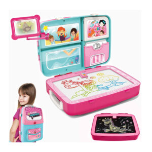 Παιδικό Σακίδιο Πλάτης με Μαγνητικό Μαυροπίνακα Διπλής Όψεως Χρώματος Ροζ Bakaji 8057711880249 - Image 4