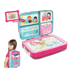 Παιδικό Σακίδιο Πλάτης με Μαγνητικό Μαυροπίνακα Διπλής Όψεως Χρώματος Ροζ Bakaji 8057711880249 - Image 5