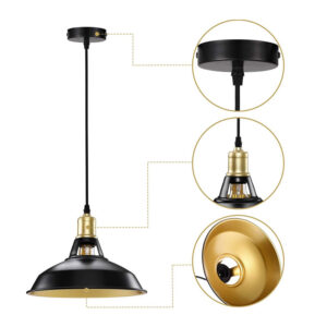 Σετ Μεταλλικά Μονόφωτα Κρεμαστά Φωτιστικά E27 60 W 2 τμχ Bakaji 8057711887859 - Image 2