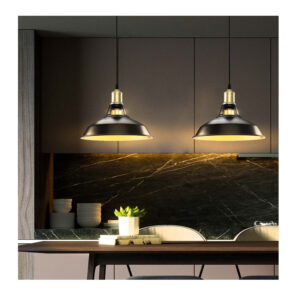 Σετ Μεταλλικά Μονόφωτα Κρεμαστά Φωτιστικά E27 60 W 2 τμχ Bakaji 8057711887859 - Image 3