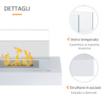 Επιδαπέδιο τζάκι βιοαιθανόλης με ισχύ 2000W , Λευκό, 35x18x21cm Homcom    820-020WT - Image 4