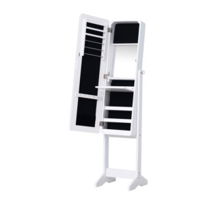 Κοσμηματοθήκη Μπιζουτιέρα με Ολόσωμο Καθρέφτη και LED Φωτισμό 30 x 36 x 146 cm HOMCOM 831-222WT - Image 4