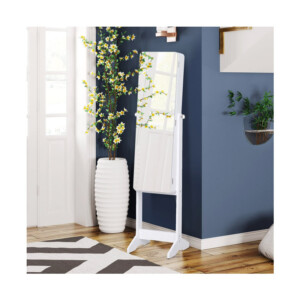 Κοσμηματοθήκη Μπιζουτιέρα με Ολόσωμο Καθρέφτη και LED Φωτισμό 30 x 36 x 146 cm HOMCOM 831-222WT - Image 5