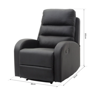 Ανακλινόμενη Πολυθρόνα με Υποπόδιο 80 x 91 x 102 cm HOMCOM 833-456BK - Image 2