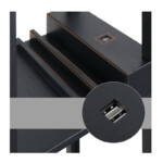 Ξύλινο Φωτιστικό Δαπέδου με 3 Ράφια και 2 Θύρες USB E27 40 W HOMCOM 833-623V02 - Image 2