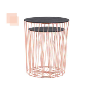 Σετ Βοηθητικά Μεταλλικά Τραπέζια 40.7 x 49.5 cm Χρώματος Ροζ - Χρυσό HOMCOM 833-718V01BK - Image 2