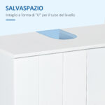 Ξύλινο Ντουλάπι Νιπτήρα 60 x 30 x 60 cm Kleankin 834-345WT - Image 4