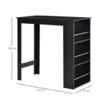 Ξύλινο Ορθογώνιο Τραπέζι - Bar με 3 Ράφια 112 x 57 x 106 cm HOMCOM 835-390BK - Image 5